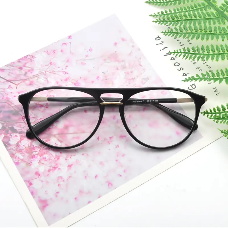 Classic Double Bridge Acetate Glasses Men Women Optical Glasses Frame