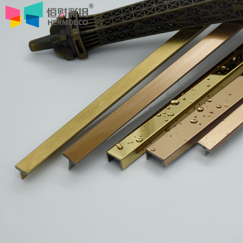 Free Sample Decorative Polished Stainless Steel Decorative Strips 304 Stainless Steel Strip T Shape Stainless Steel Tile Trim