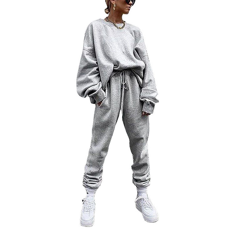 2021 Autumn New Solid Color Long Loose Casual Suit Women Cotton Pajama Cotton Nightwear Pajama Sleepwear Sets