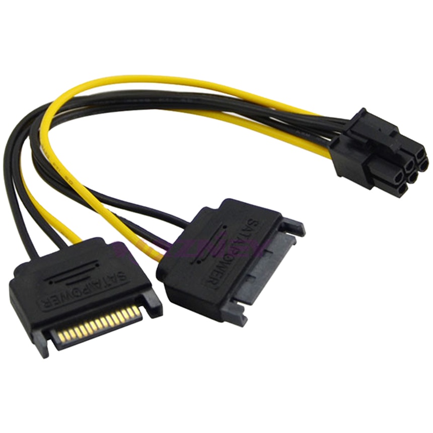 PCI E Express PCIe 6 Pin к двойному SATA 15 pin GPU видеокарта Power SATA PCI-Express PCI-E кабель конвертера