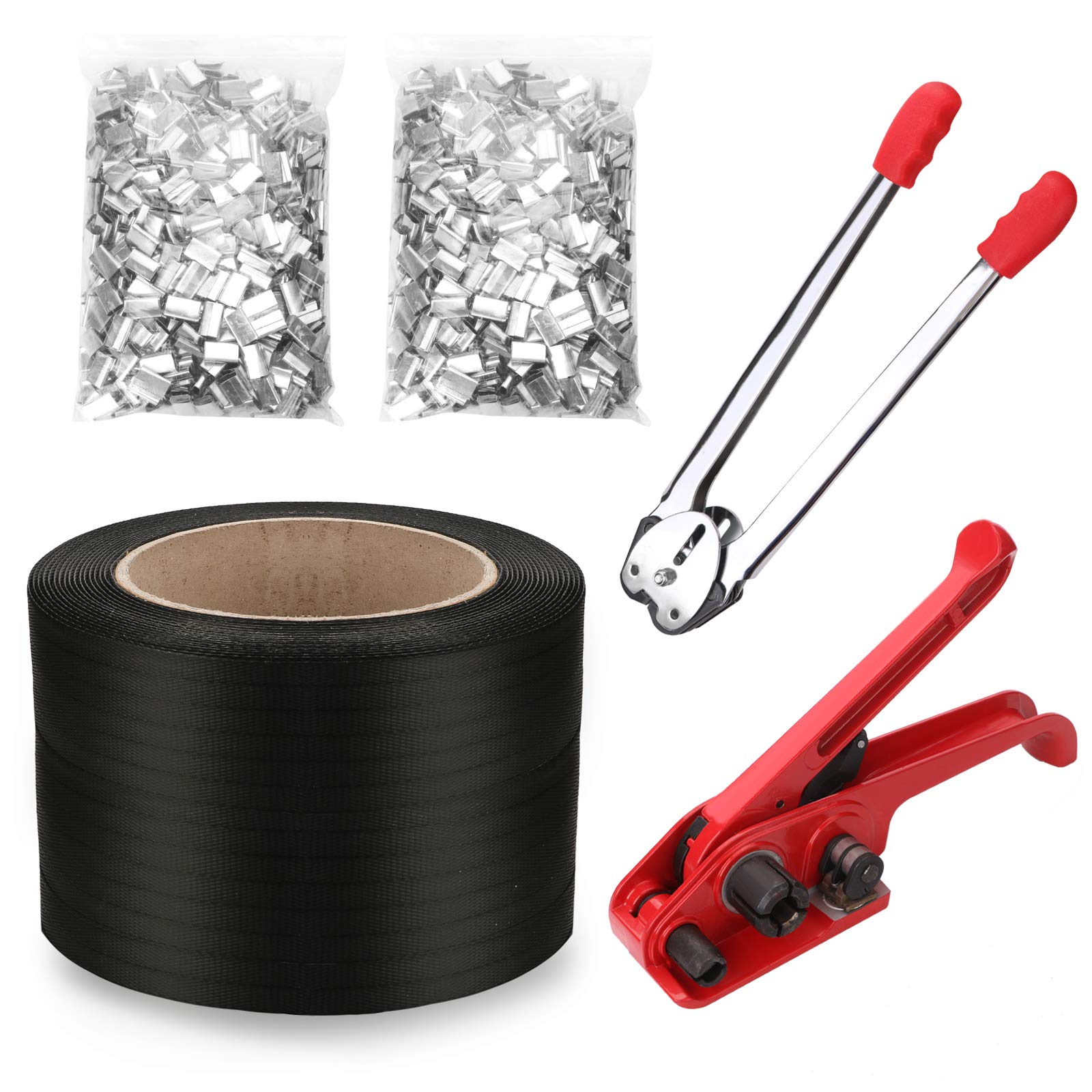 Pallet Packaging Strapping Banding Kit Tensioner Tool Sealer 3200' Length x 1/2" Wide Coil Reel for Packing