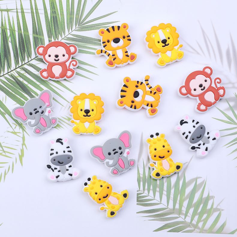 Wholesale Eco Friendly Soft Funny Shape Toy Making Baby Chew Other Loose Animal Silicone Focal Beads