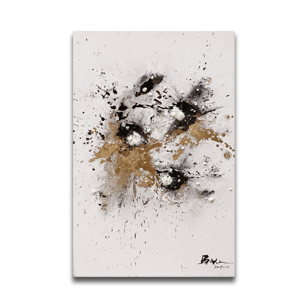 Modern Home Decor Gold&Black Hand-painted Wall Art Painting Contemporary Abstract Wall Decor Art Oil Painting