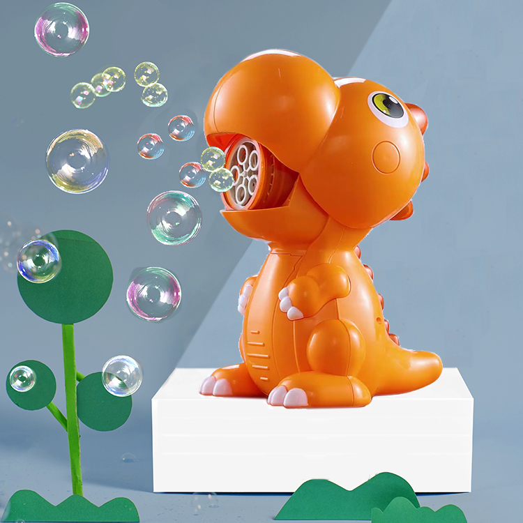 Newest toys baby play dinosaur bubble machine electric plastic bubble maker