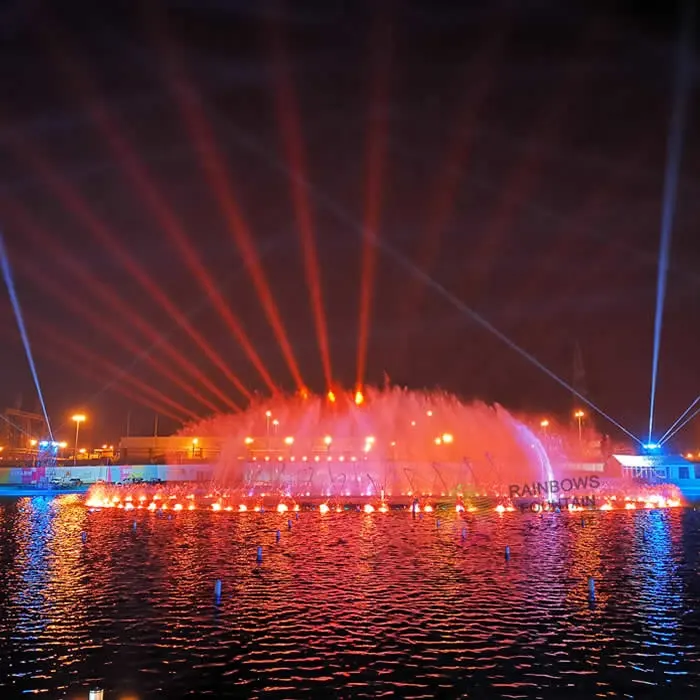 Customized Best Musical Fountain Saudi Arabia 300*150M Computer Control Large Multimedia Water Show