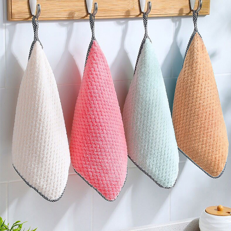 Esun Multi Purpose Personalized Coral fleece Absorbent Fast Drying Washable Microfiber Kitchen Dish Wash Cleaning Cloth Towel