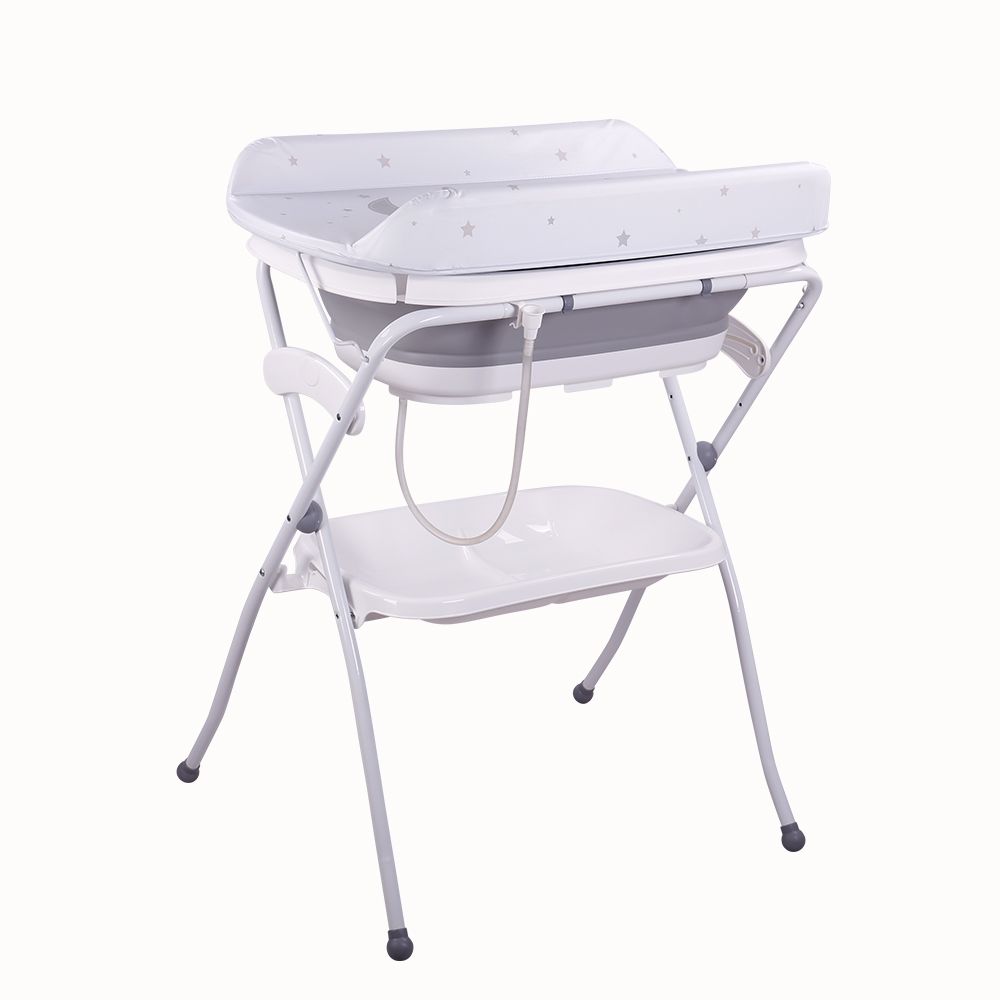 Pass CE Test Foldable Infant Bathtub With Changing Station baby Diaper Changing Table With Bath Tub