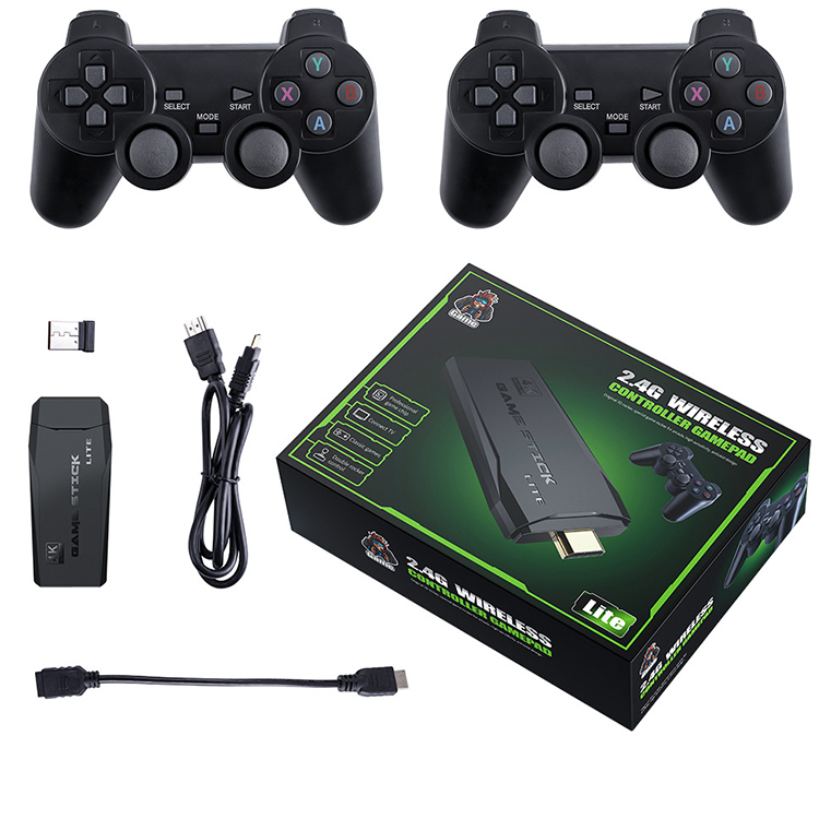 Games 4K Game Stick TV Video Game Console 2.4G Wireless Controller for PS1/SNES 9 Emulator Retro Console