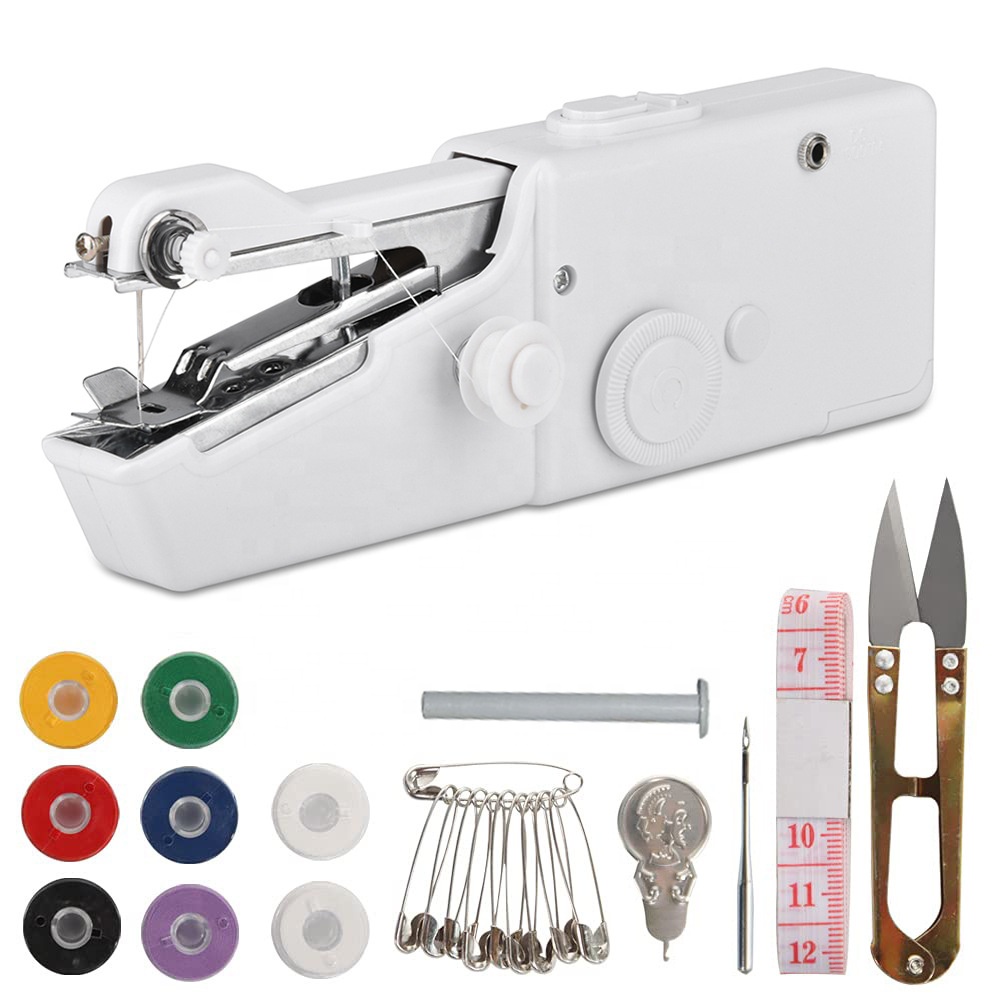 Hand-held Portable Mini Domestic Cloth Sewing Machine Household Mini Mending Clothing Fabric Sewing Tool Set