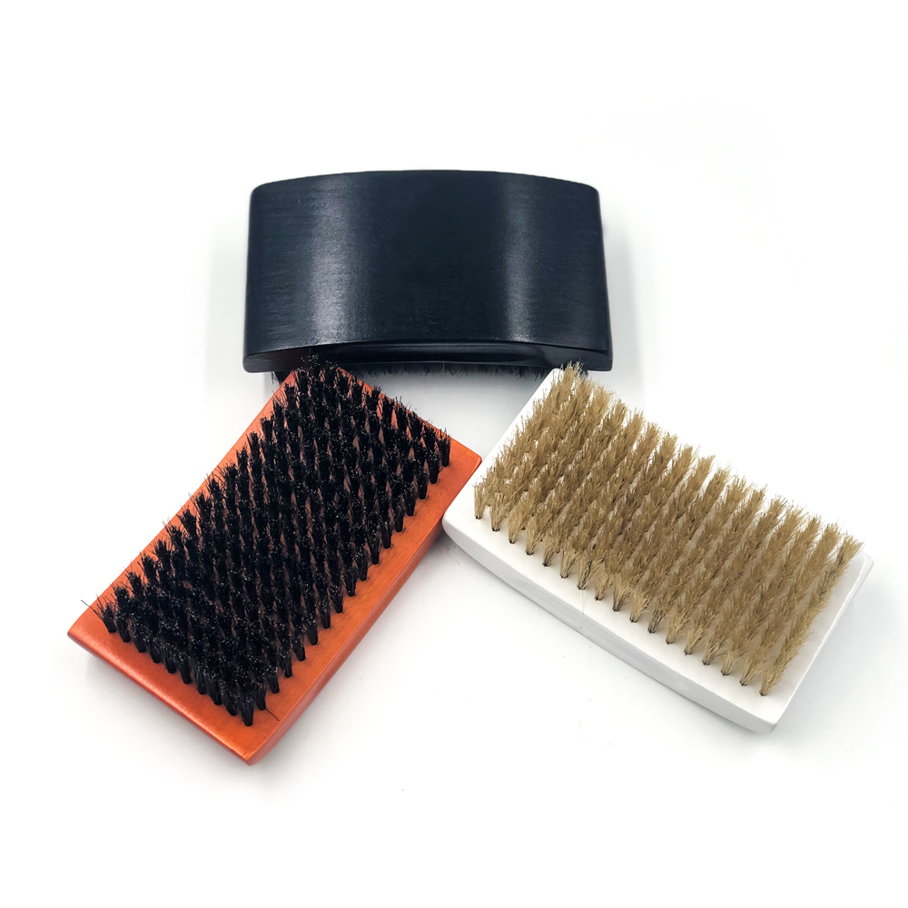 Wholesale High Quality 360 Wave Brush Soft Custom Curved Wave Brush 360 Cheap Wave Brushes Brown