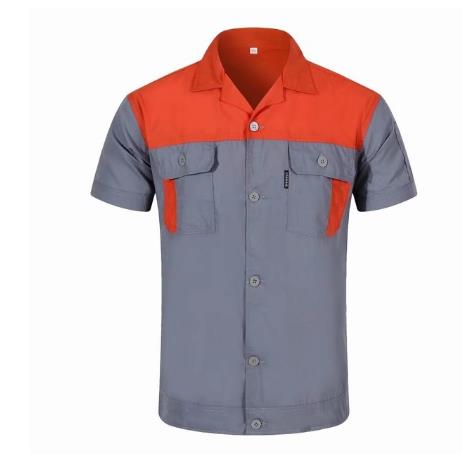 Factory Industrial polyester custom logo short sleeves repairman work uniform