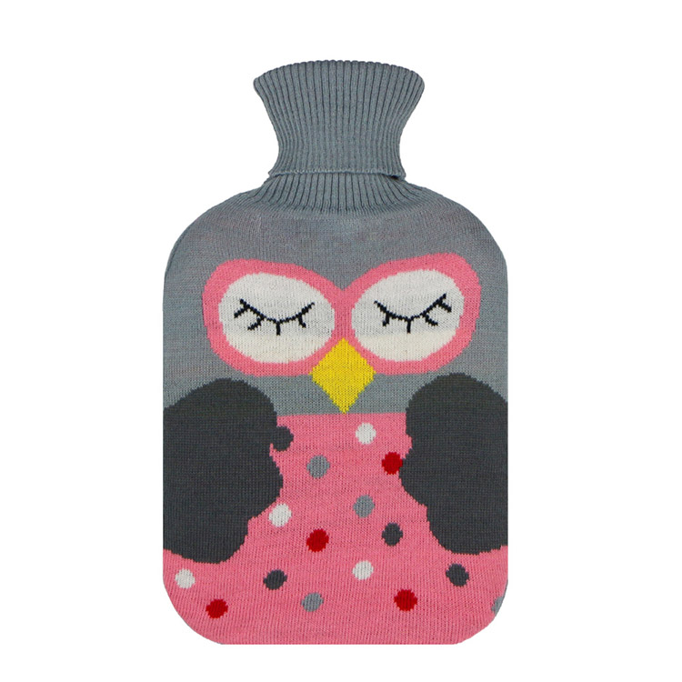 2L rubber plush water warm bag Knitwear Christmas style insulation lovely hot water bag knit cover