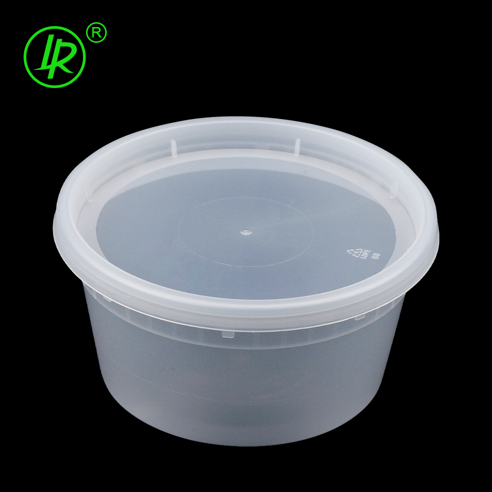 Freshware Reusable 12oz Round Disposable Leak Proof 355ml Plastic Food Container Salad Soup Bowl