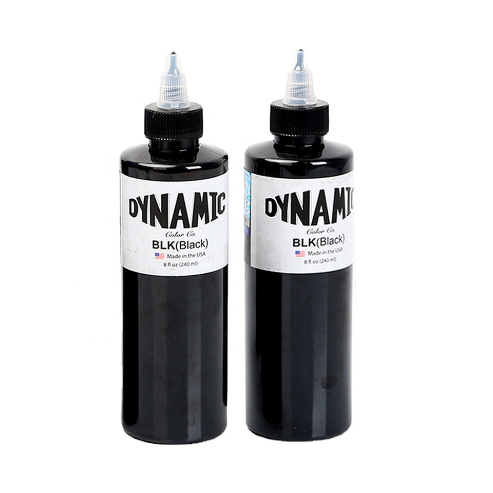 Оригинальные чернила для татуировок Dynamic BLK 8 oz черного цвета