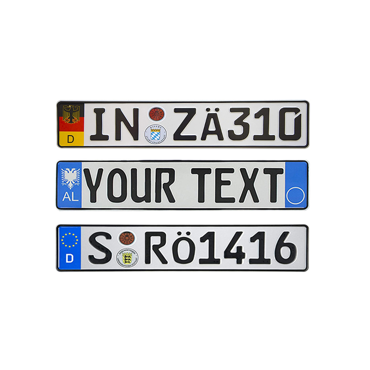 Car Accessories Aluminum Number Plate Reflective Film Steet Sign Blank IRL License Plate