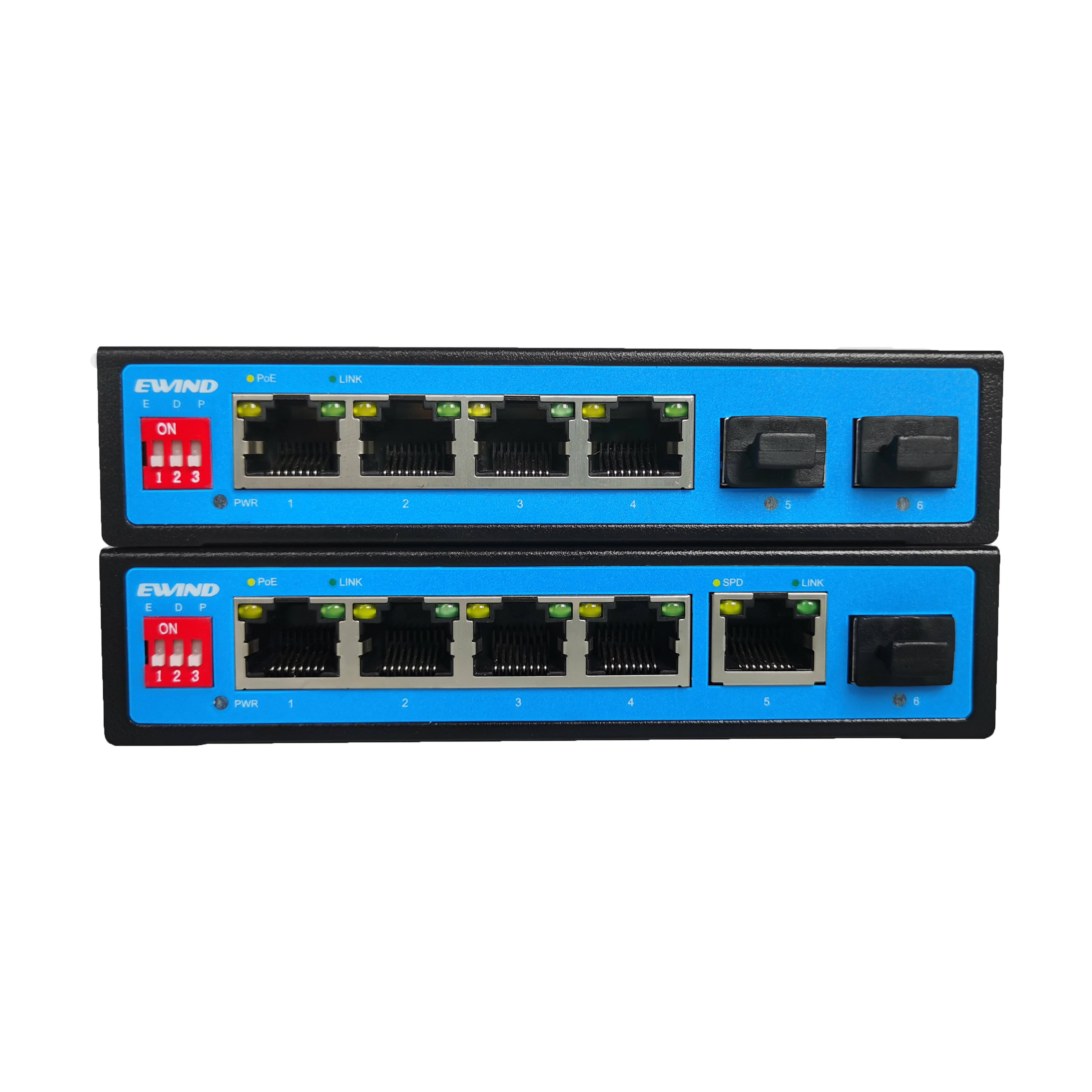 2 порта оптоволоконный коммутатор 10/100/1000 м коммутатор питания через Ethernet 1000M автономный 6 портов POE IP телефон