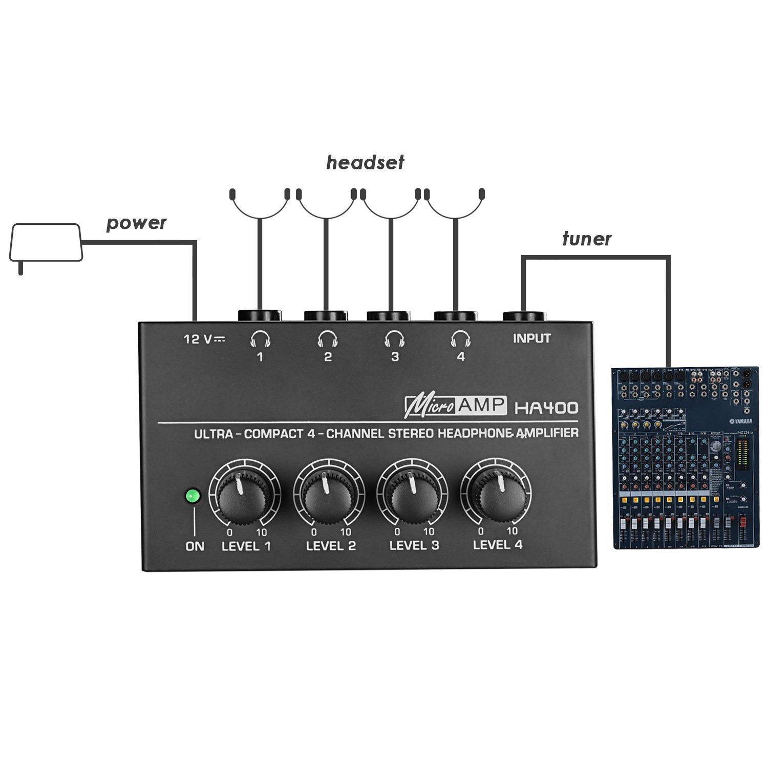 Wholesale 4-Channel Stereo Headphone Amplifier Portable Audio Amplifier For On-Stage And In-Studio Performance