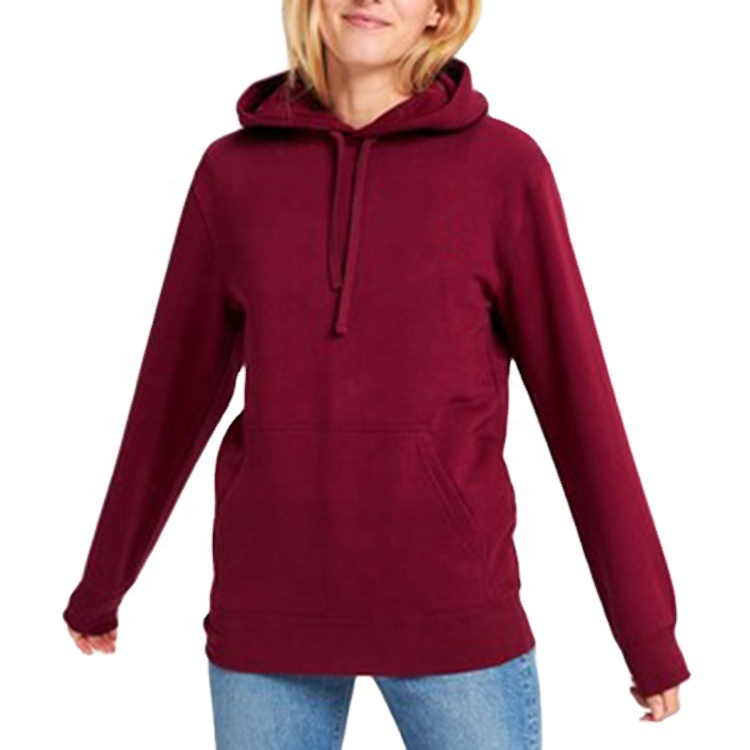 New Custom Fashion Long Sleeves Hoodies In Red Solid Cute Hoodies Popular Durable Sport Hoodies