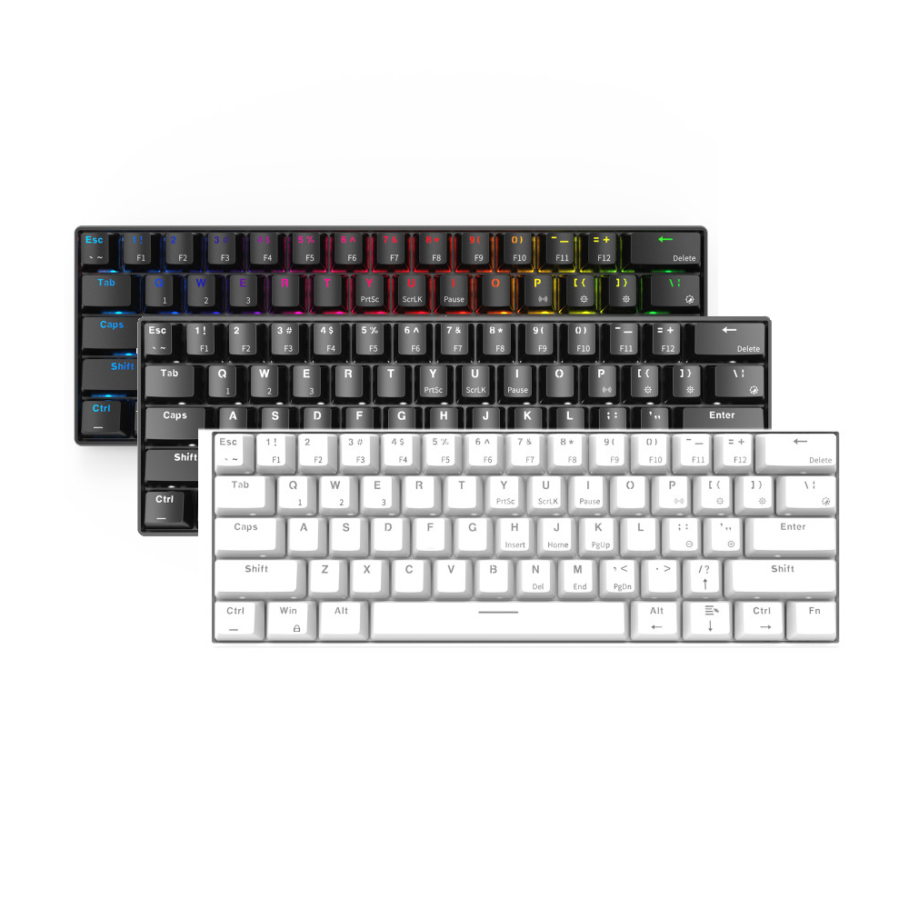 2020 новая RGB Bluetooth 3,0 Двухрежимная компактная Механическая игровая клавиатура с 61 клавишей для IOS Android Windows