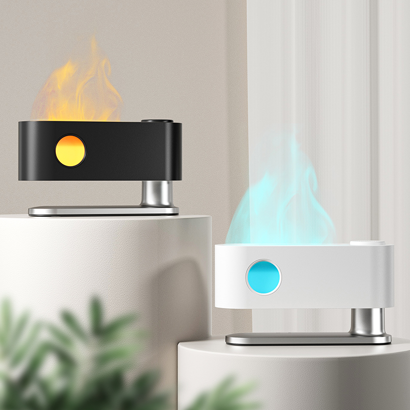 Flame Effect Aroma Diffuser, USB Fire Humidifier, Essential Oils, 3D Fire Effect, New, 2022