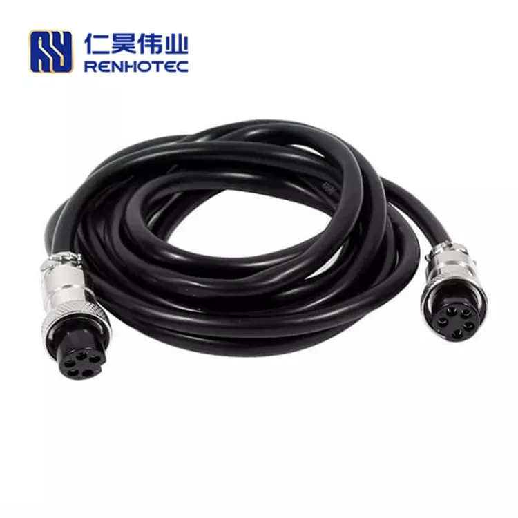 GX16 Double Ended Cable Female To Female Socket Front Mount Connector