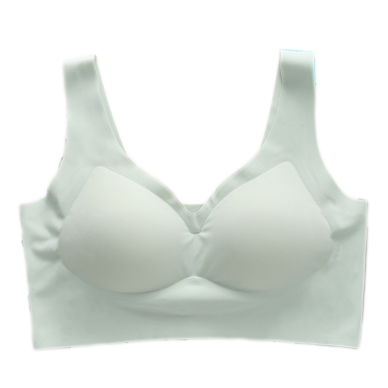 Top Selling Women Basic Bra Comfortable Padded Solid Sleep Top Vest Traceless Laser Cut Seamless Ice Silk Wireless Sleep Bra
