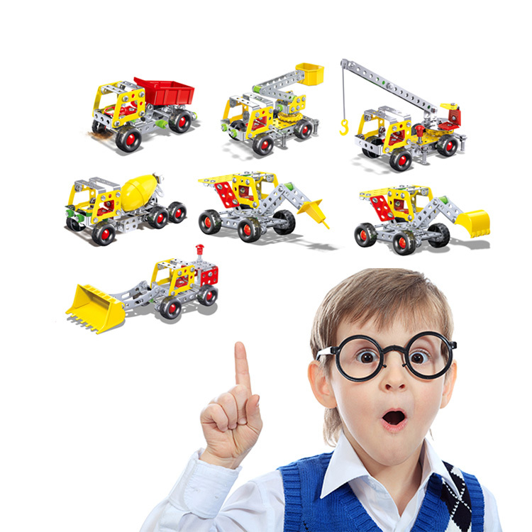 Hot Toy 7 Metal Truck Car Model Children Educational Toy DIY Stem Toys For Kids