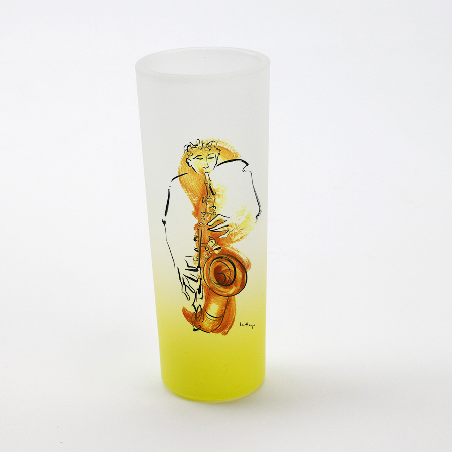 Cute Printing Entertainment Activity 3 OZ High Technique Gradient Colorful Frosted Beer Drinking Glass Cup Mug