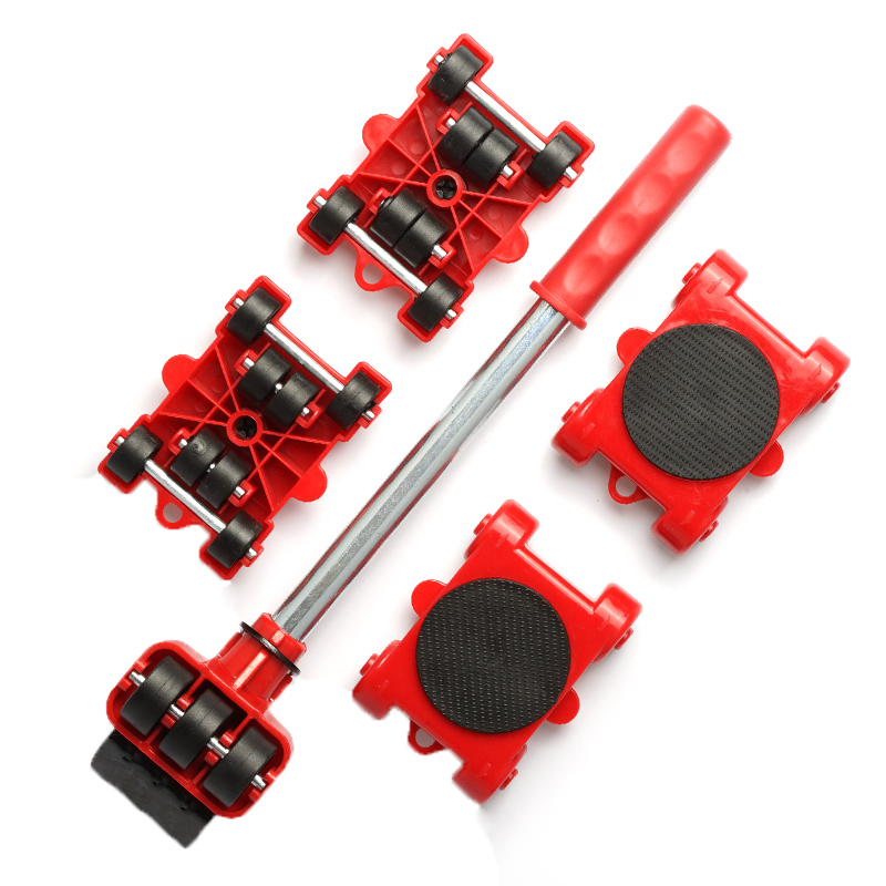 2021 New Furniture Mover Set Furniture Mover Tool Transport Lifter Heavy Stuffs Moving Wheel Roller Bar Hand Tools 5 Pcs Set