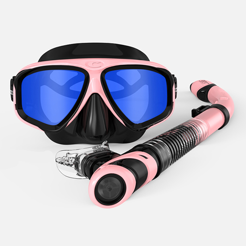 Newbility silicone breathing tube scuba diving snorkeling tempered glass mask