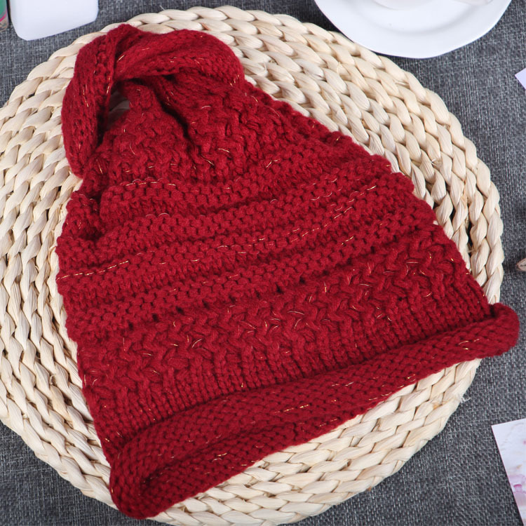 Wholesale new style knit hat for baby children's striped gold silk warm knitted baby hats