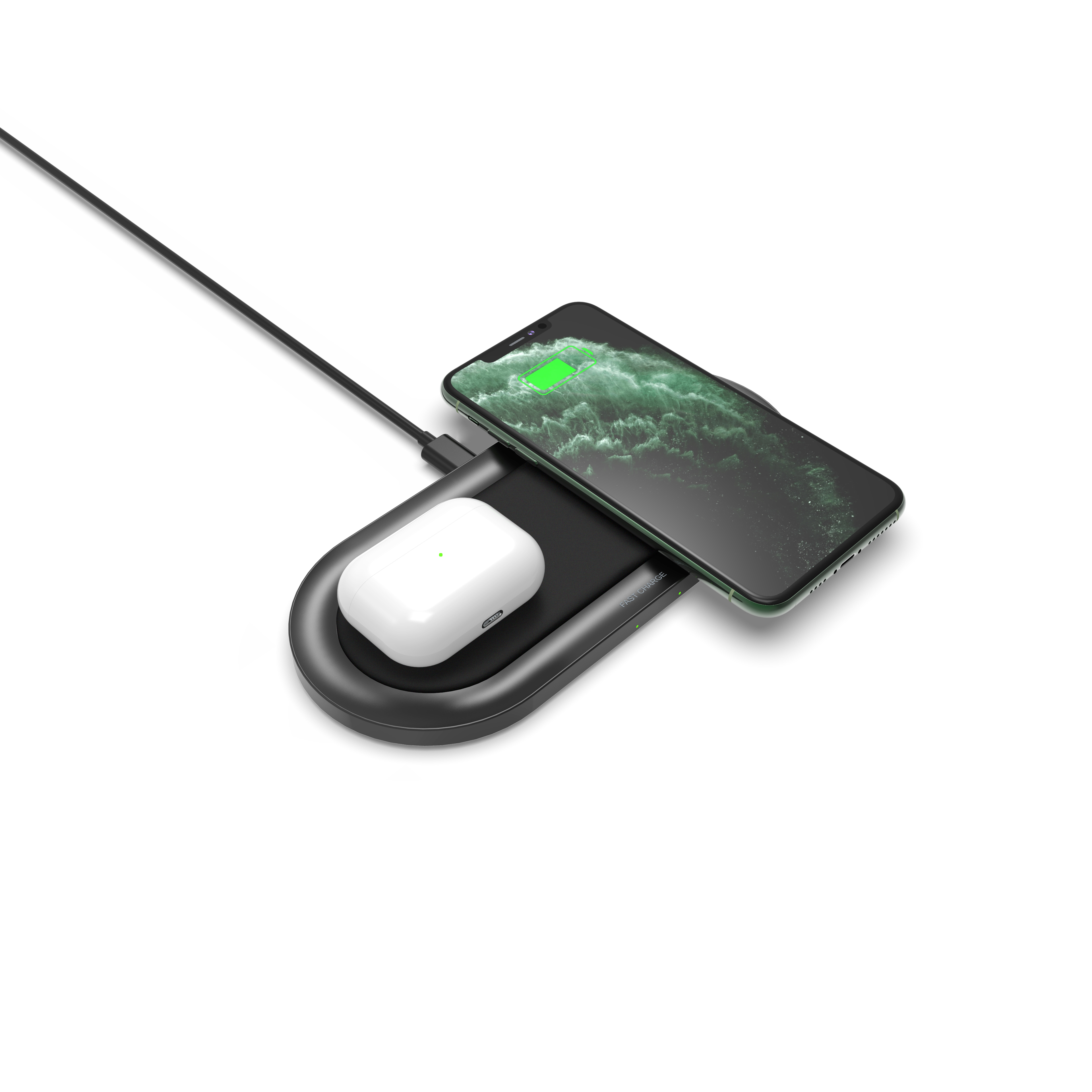 Smart fast magical wireless charger high conversion rate with led lights intelligent identify wireless charger 25W
