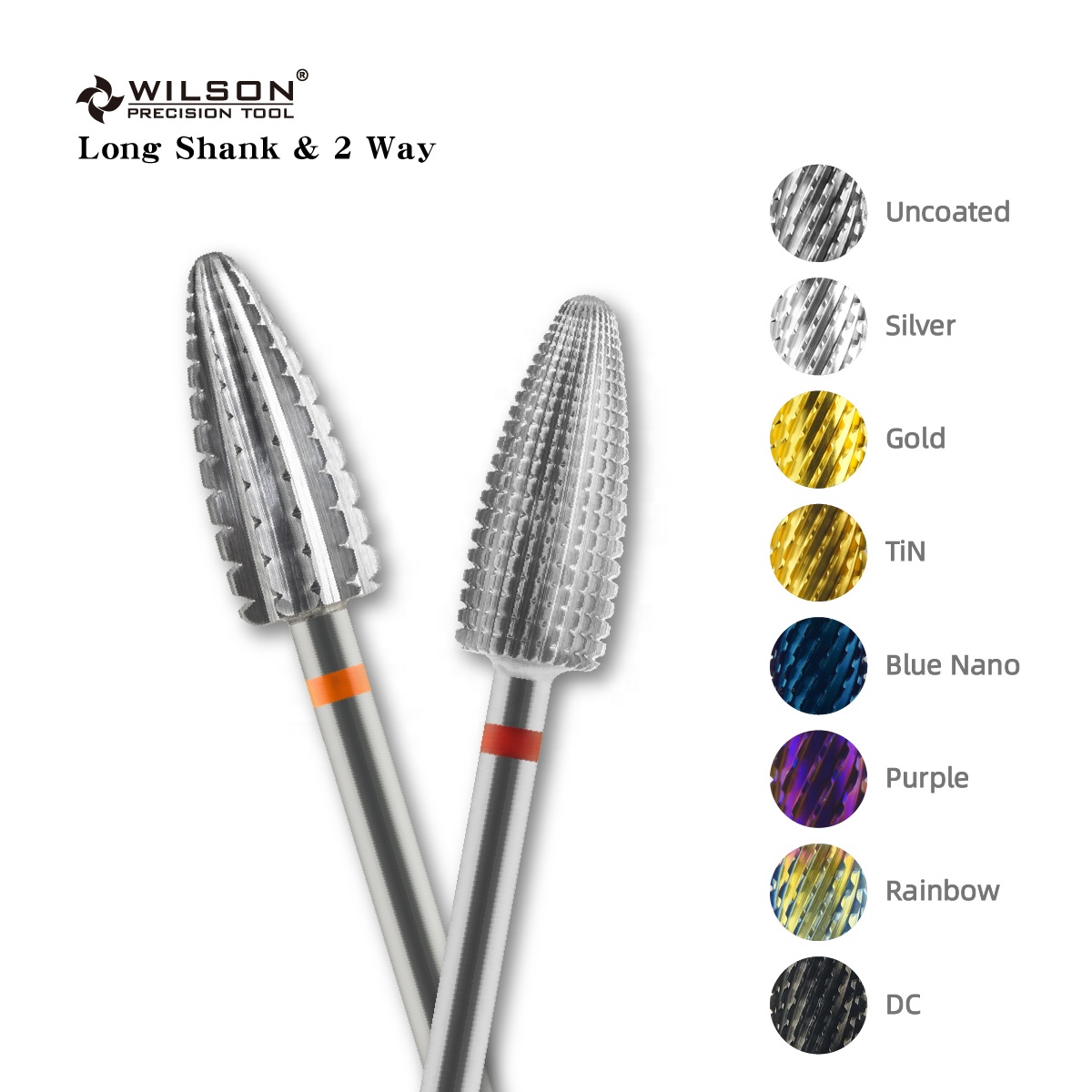 Typhoon Bits (2 Way) - Long Shank Uncoated carbide nail bit Remove Dip Powder and Gel drill bit nail