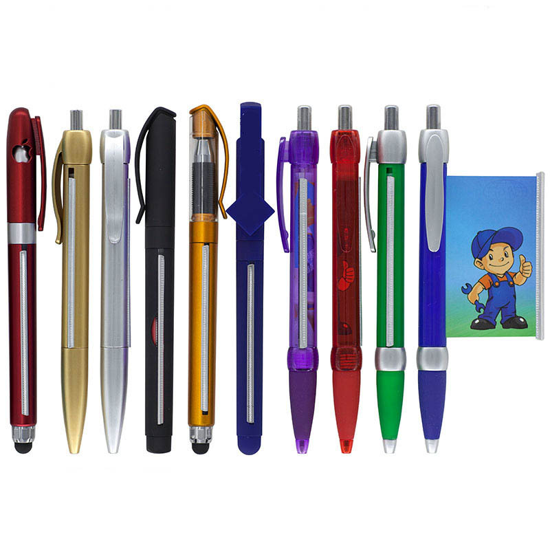 Hot sale slogan printed company promotional flag banner plastic pen custom advertising gifts pen