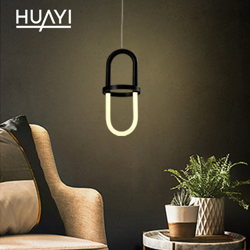 HUAYI новый продукт, золотистый, черный, 6,8 Вт, 48 Вт, для дома, гостиницы, гостиной, современный светодиодный подвесной светильник, люстра