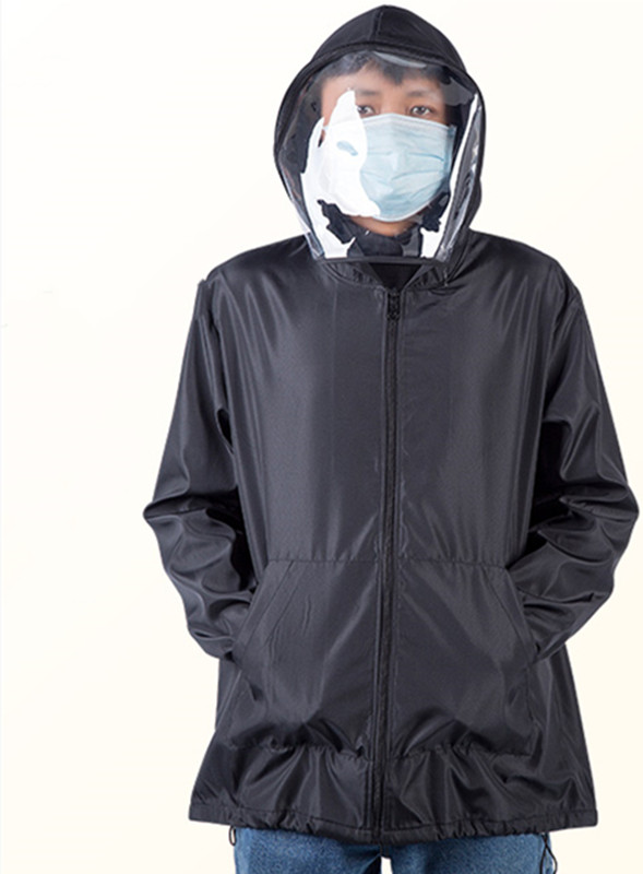 men outdoor hooded jacket saftey Jackets with face guard coats for man