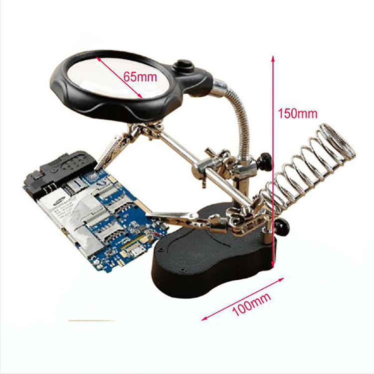 MG16126-A 2 LED Helping Hand Magnifier with Clip for Repair