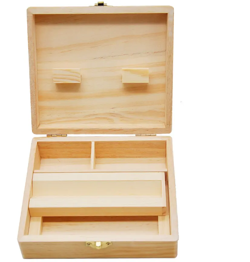 with lock bamboo wooden grinder rolling accessories weed stash box