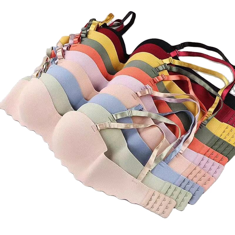10 Colors Women's One Piece Breathable Seamless Wireless Small Chest Gathered Bra