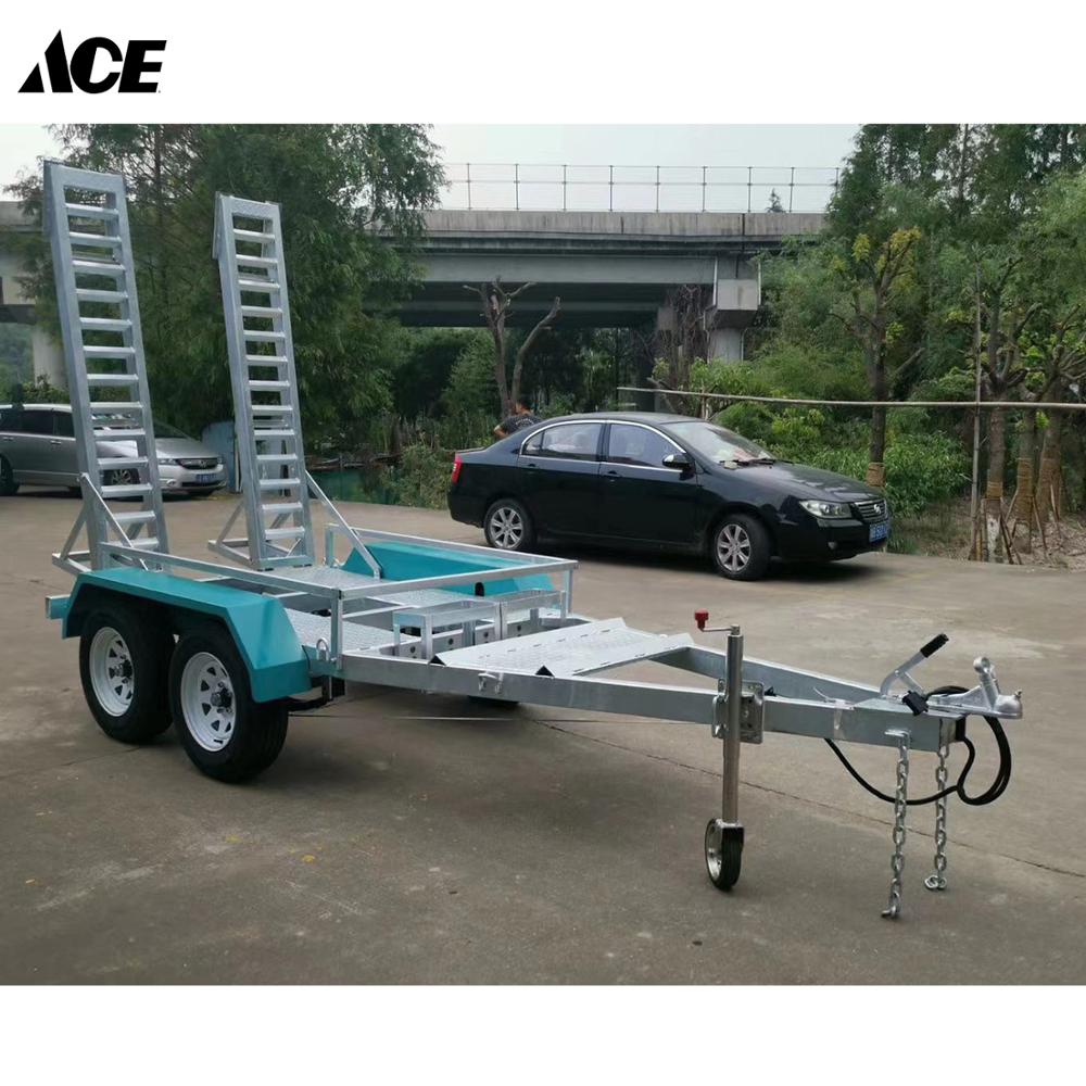 2ton tandem axle mini excavator trailer with ramp