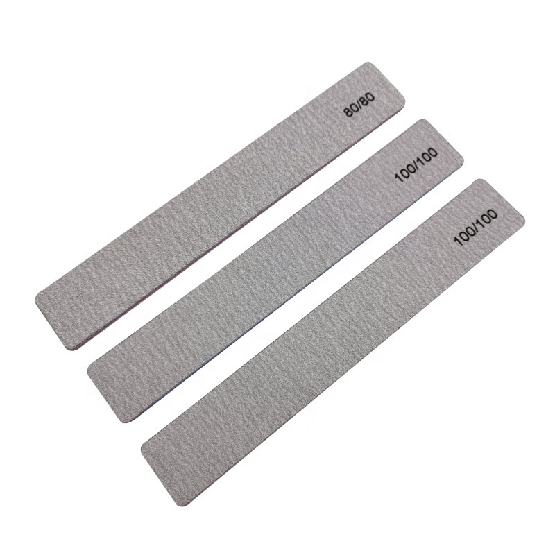 Nail Files private label square files half moon 80/80 100/100 150/150 180/180 100/180 240/240 zebra gray nail file custom