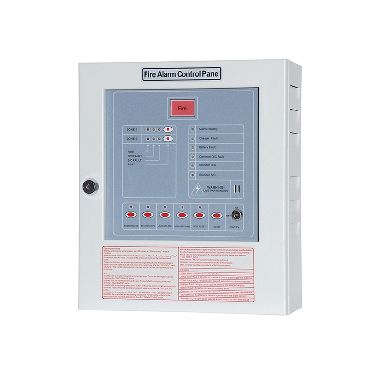 Professional Fire Detection Equipment Zone 2 Fire Alarm Control Panel