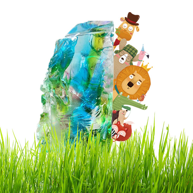 High Quality Irregular Colored Crystal Stones Broken Glass Blocks Gabion Filling & Decorative Materials with Clay