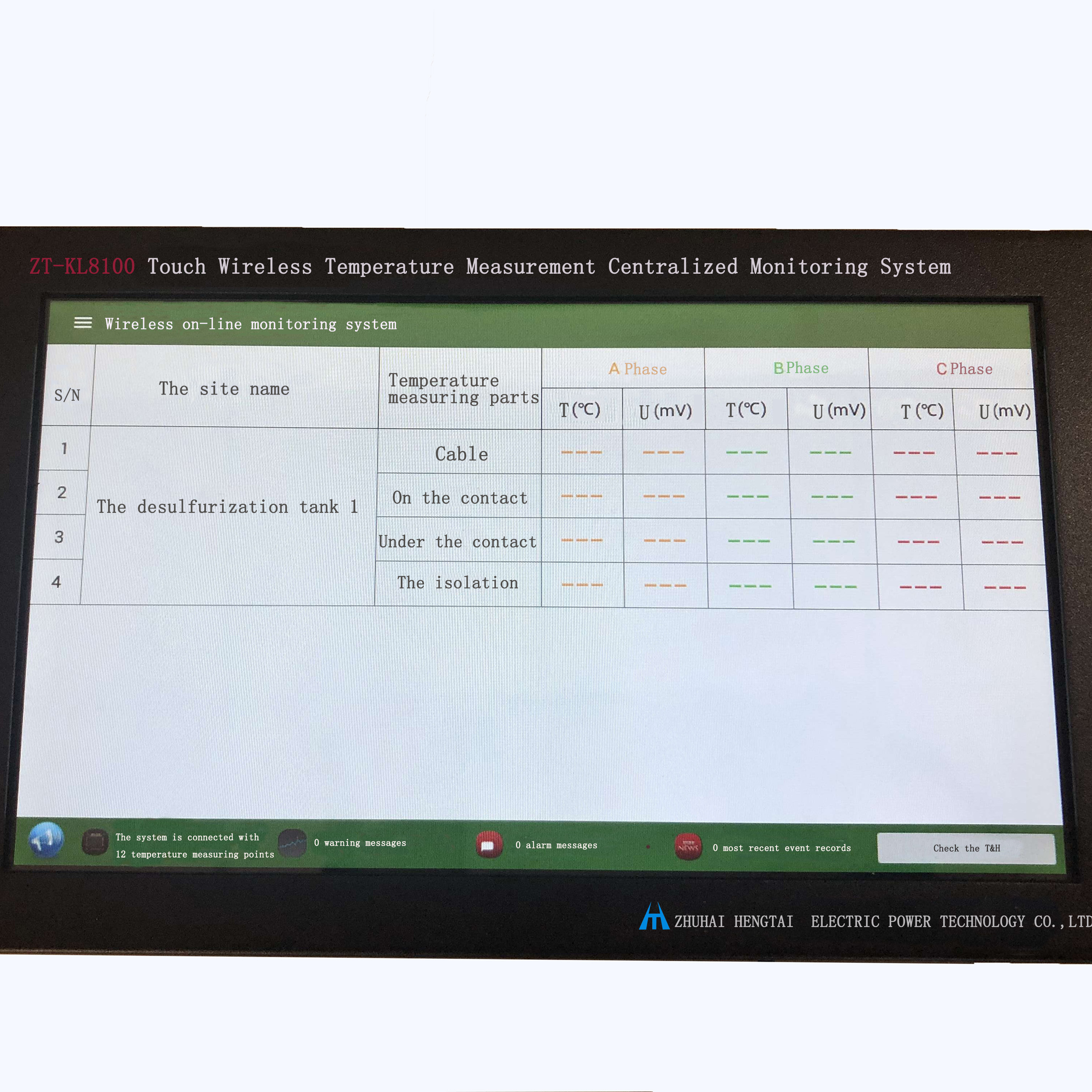 ZT-KL8100 сенсорный беспроводной датчик температуры измерения централизованной системы мониторинга