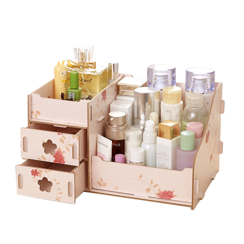 Factory Wholesale Wooden Makeup Storage Box Makeup Display Storage Organizer