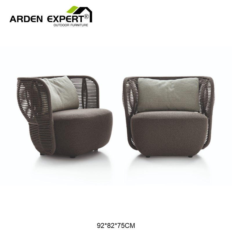 Диван Arden Expert для сада, роскошное современное веревочное кресло, Одноместный Диван для патио с тростниковой спинкой, индивидуальная мебель для отдыха в отеле