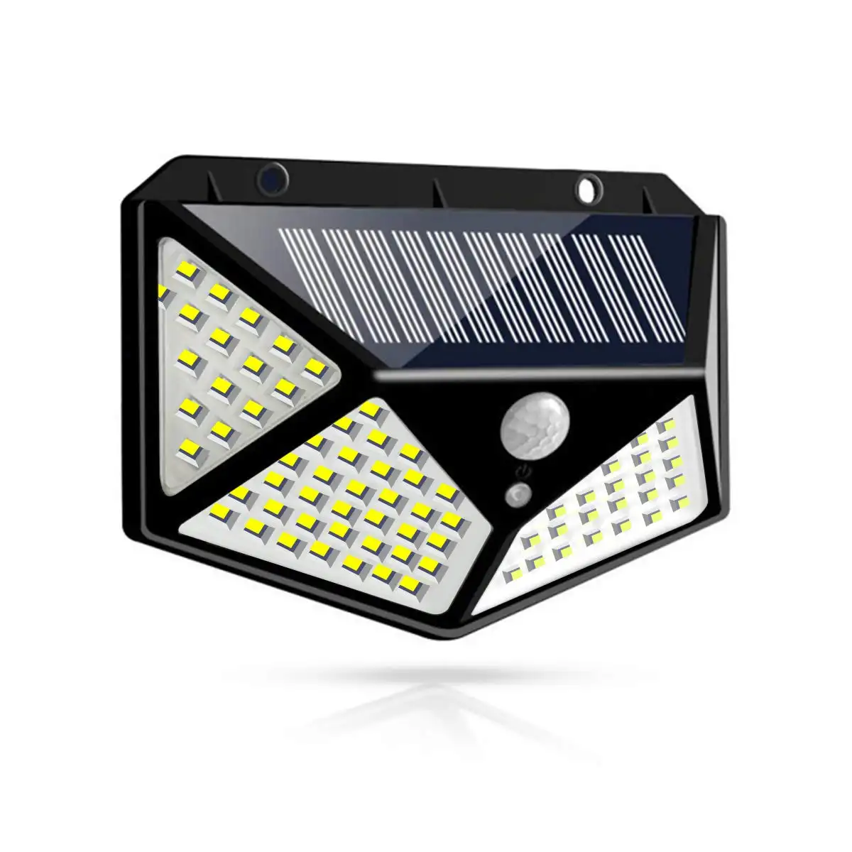 Hot Selling Luz Solar Exterior 100 LED 4sides Foco Solar Exterior con Sensor de Movimiento led outdoor solar lights