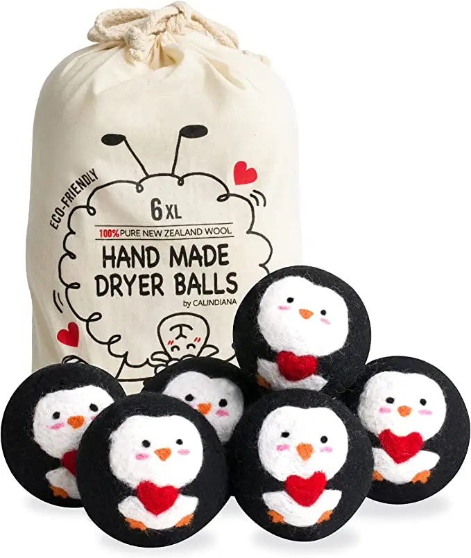6 Pack Xl 100% Pure Organic Wool Dryer Ball with Cotton Bag Packing