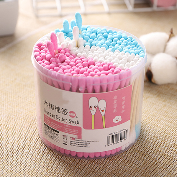 Custom soft ear cleaning cosmetic pure cotton swabs sterile cotton swab buds bamboo wooden stick