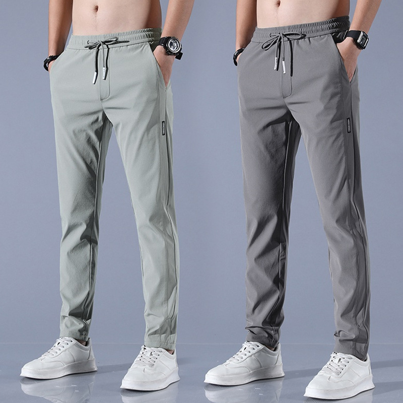 2024 Summer New Arrival Slim Fit Ice Silk Plus Size Comfort Streetwear Casual Pants Trousers For Men
